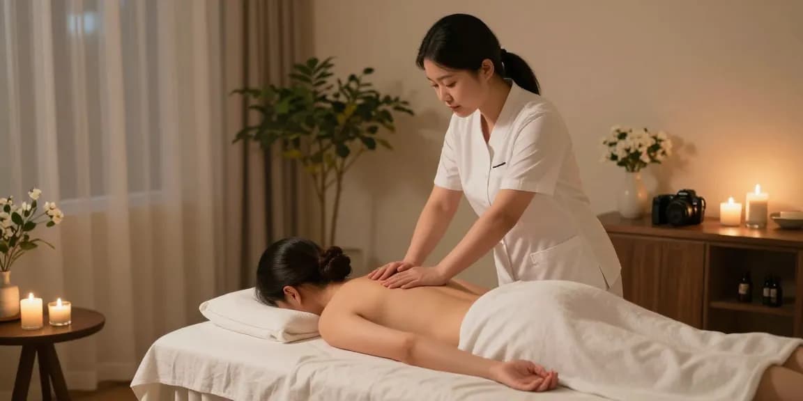 Relaxing 부산스웨디시 massage therapy in a serene spa environment with soothing ambiance.
