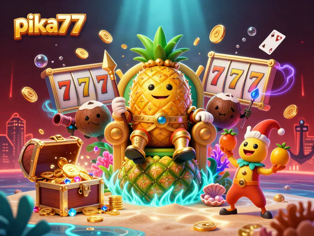 Engage with pika77 for vibrant casino experiences featuring slot reels, golden coins, and interactive characters.
