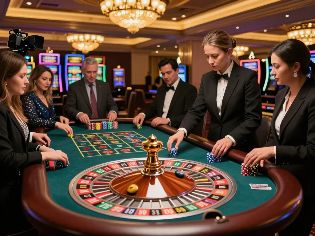 Exciting roulette gameplay at 888NEW casino with players and croupier