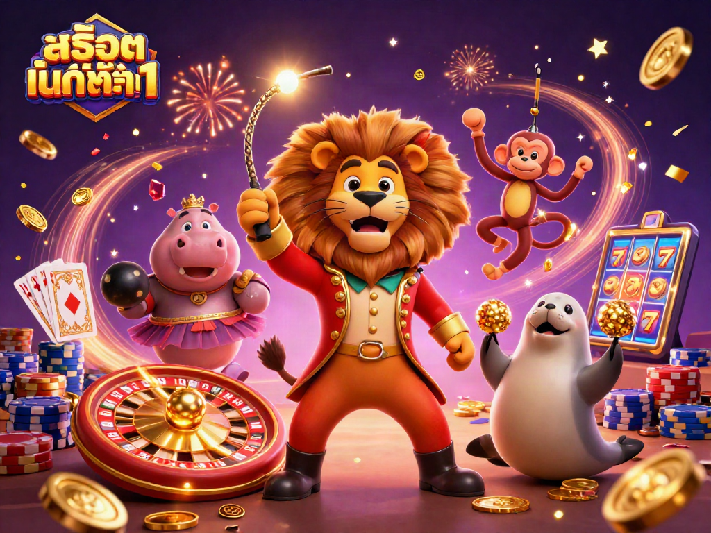 Experience thrilling gameplay with สล็อตฝากขั้นต่ำ1บาท featuring vibrant casino characters and dynamic elements.