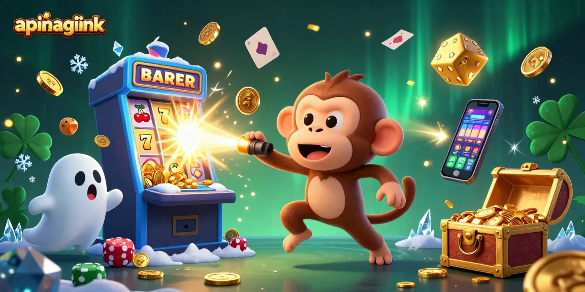 Juggle coins and cards with apinagalink's playful poltergeist monkey in an exciting casino scene.