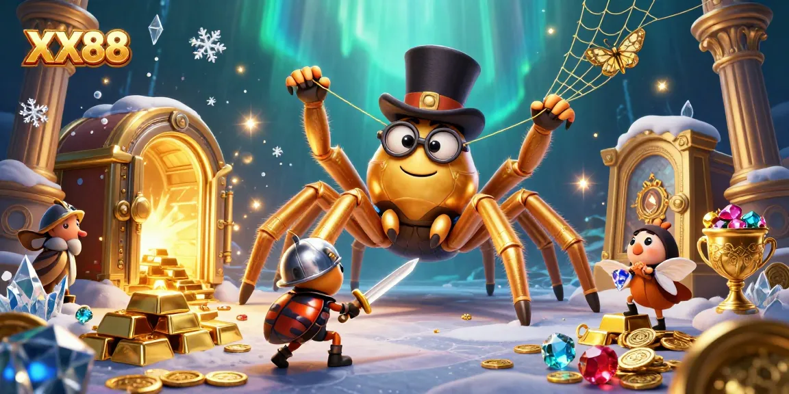 Experience thrilling jackpots with XX88 in a vibrant, festive casino scene full of treasures.