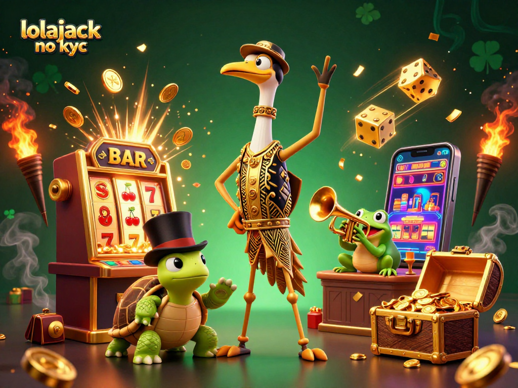 Experience thrilling gaming excitement with lolajack no kyc in a vibrant casino atmosphere featuring playful characters.