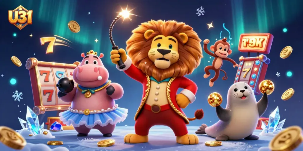Experience thrilling gameplay with U31's vibrant casino characters and enticing slot elements.