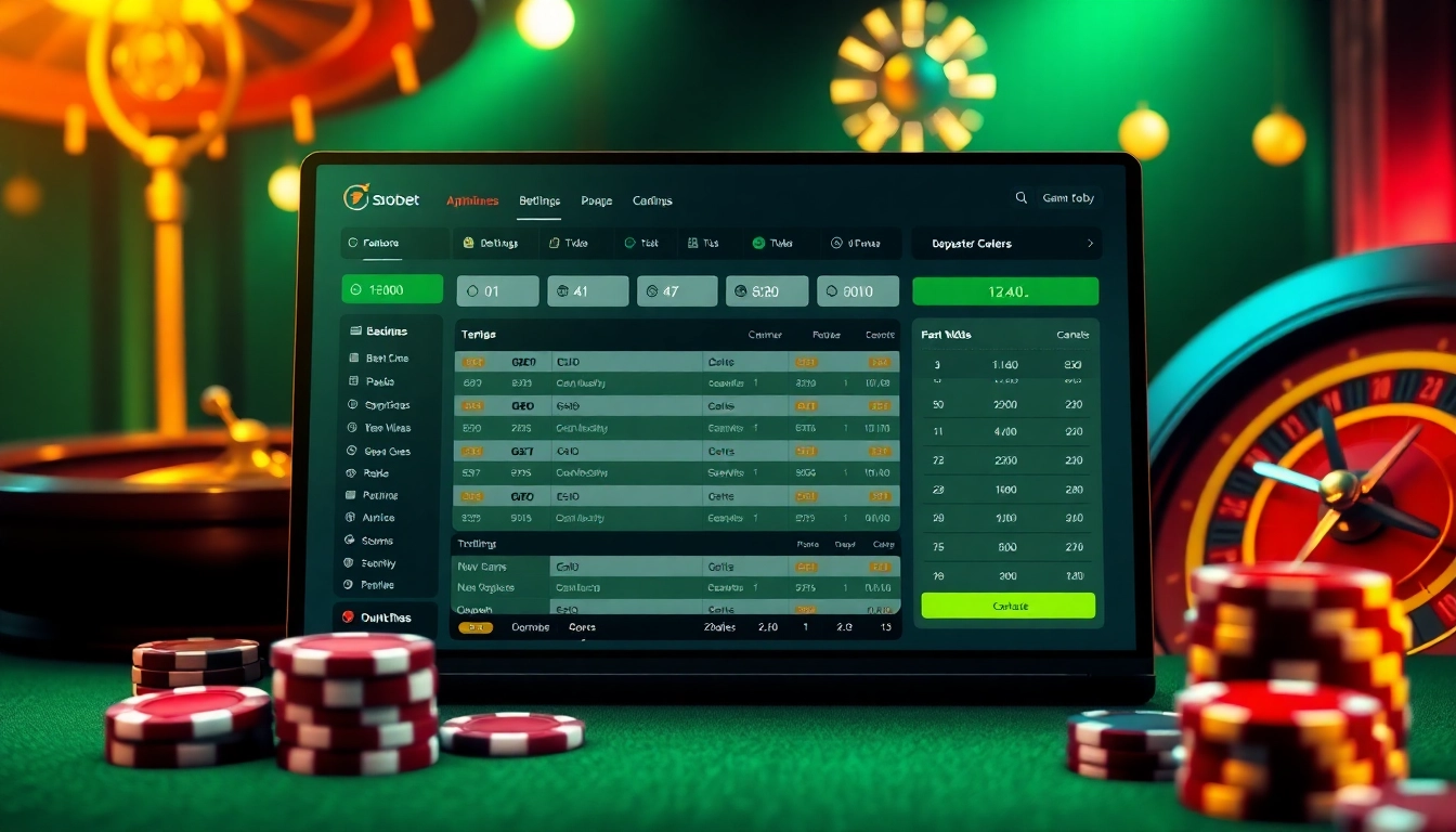 Betting with llink alternatif sbobet on an advanced online gaming interface featuring dynamic odds and casino elements.