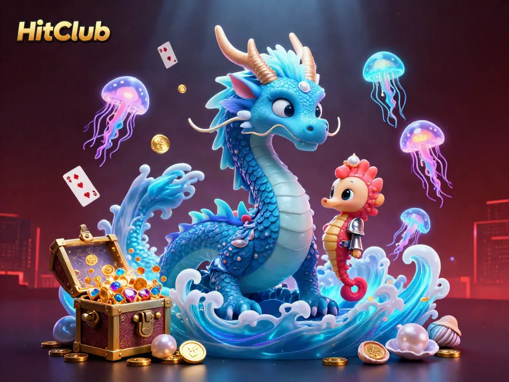 Experience HitClub with a vibrant underwater casino scene featuring a majestic dragon and colorful jellyfish.