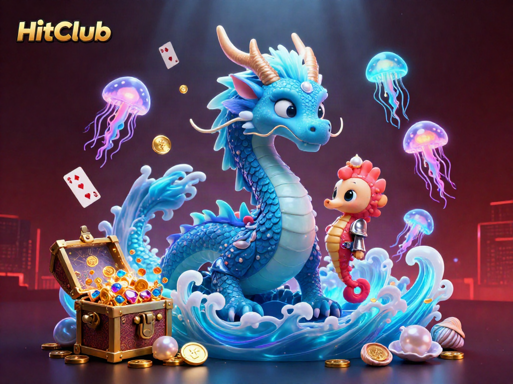 Experience HitClub with a vibrant underwater casino scene featuring a majestic dragon and colorful jellyfish.