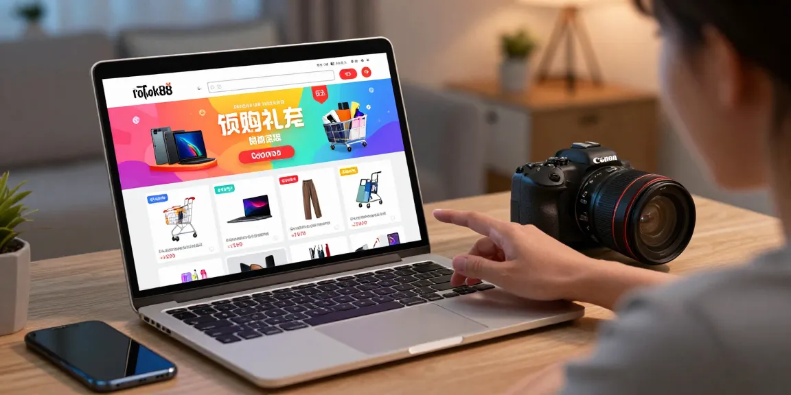 Shoppers excitedly engaging with rokok88 rtp flash sale products in a vibrant online store.