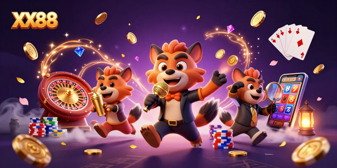 Experience the vibrant world of XX88's casino with humorous hyenas, golden coins, and dynamic games.
