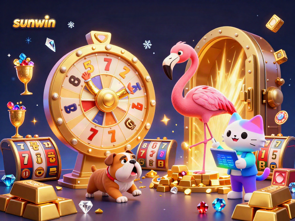 Engage in thrilling victories with sunwin as bulldog contestant celebrates prizes at a vibrant casino.