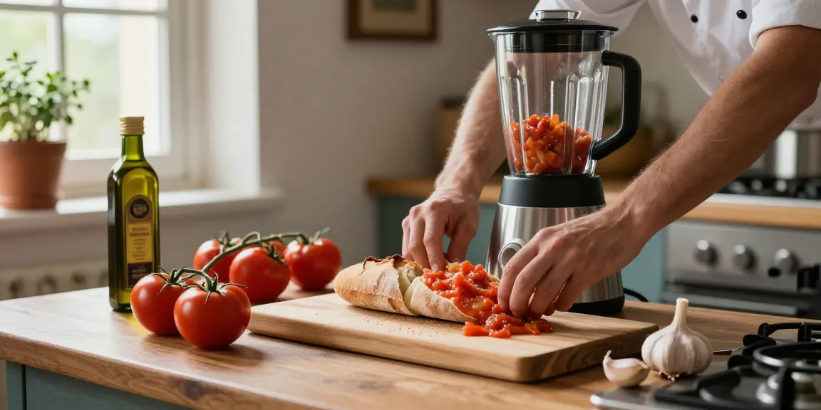 Best salmorejo near me made in a cozy kitchen with fresh ingredients.