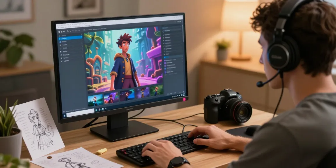 Tavern AI user experiencing immersive chat with AI-generated characters in a cozy workspace.