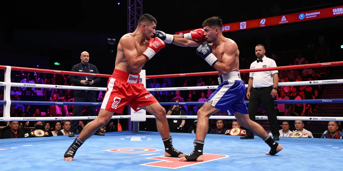 Epic moment in boxing match showcasing the quest for the undisputed champion, with athletes in action.
