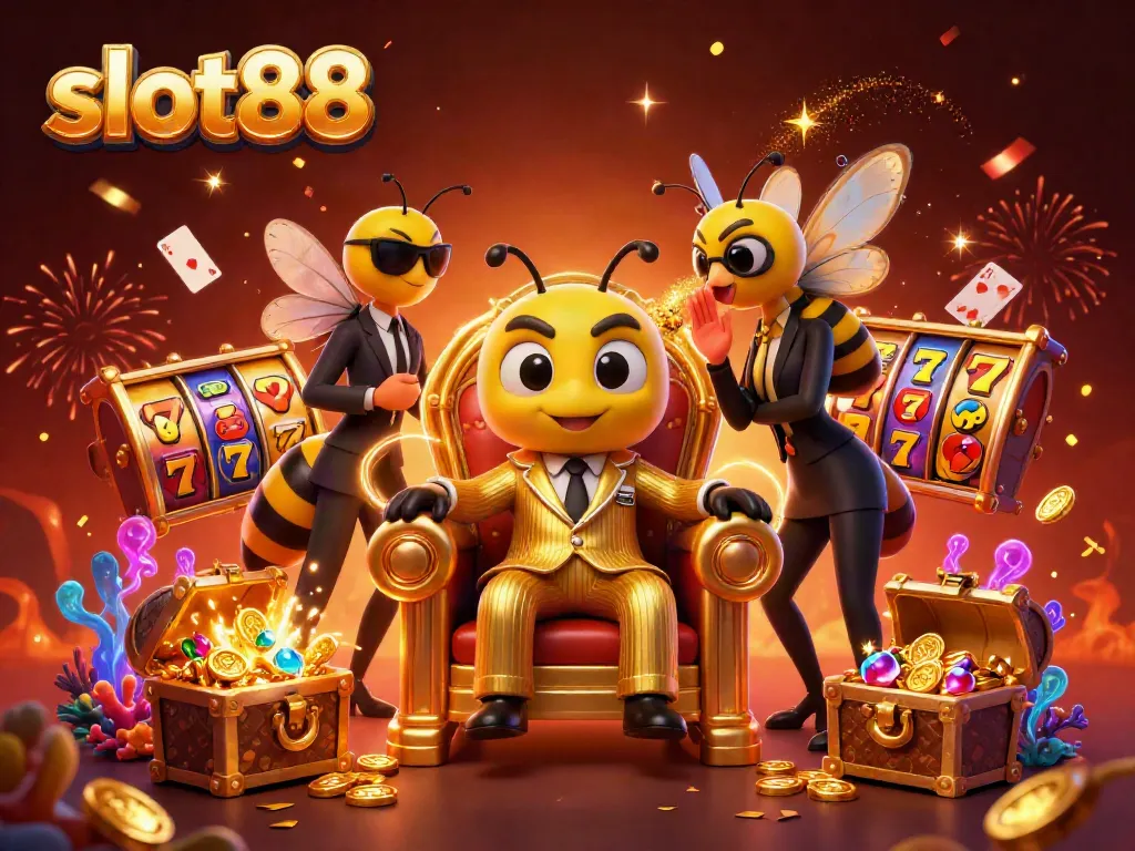 Experience the excitement of slot88 with vibrant jackpots and thrilling gameplay in this stunning illustration.