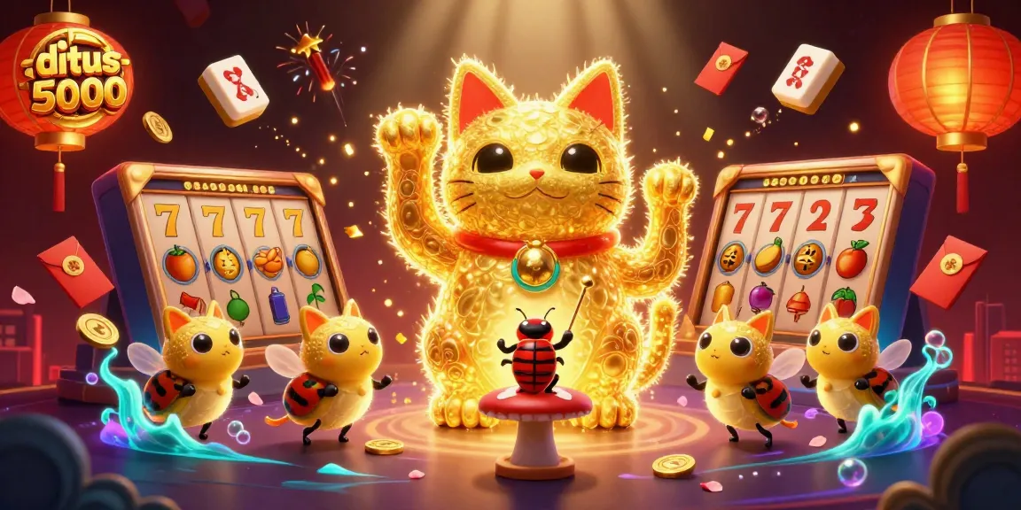 Menyemarakkan permainan di situs depo 5000 dengan simbol keberuntungan dan kucing keberuntungan.