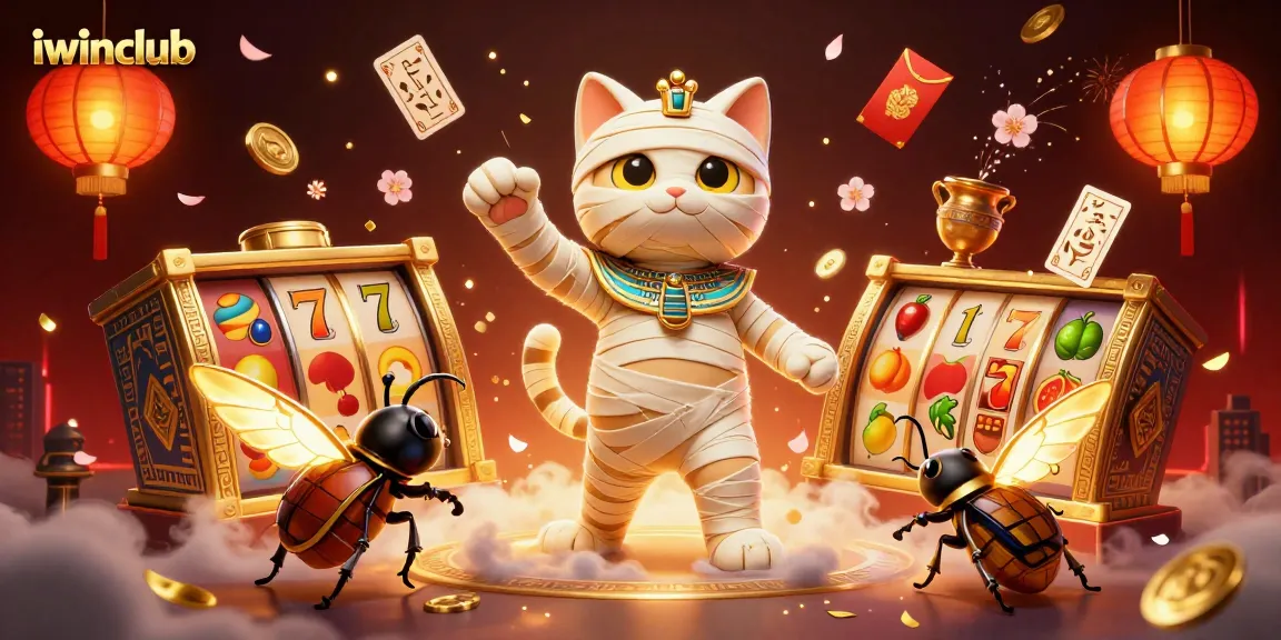 Engage with iwinclub's thrilling slots in an immersive, vibrant casino scene.