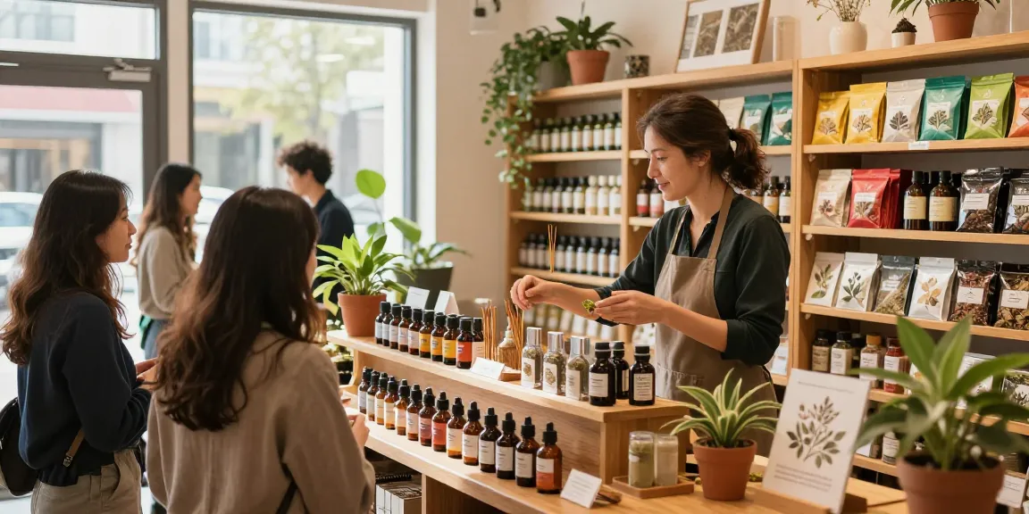 K2 herbal shops inviting atmosphere with customers and herbal products on display
