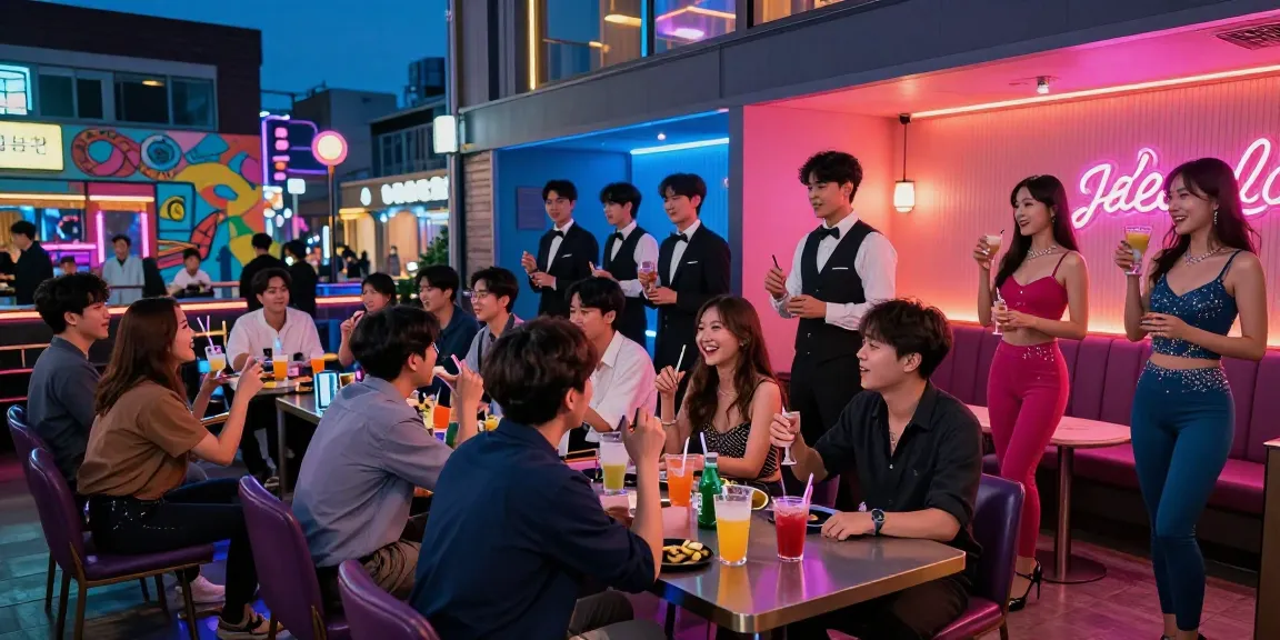 Exciting 제주유흥 nightlife scene in Jeju, featuring diverse entertainment venues and vibrant interactions.