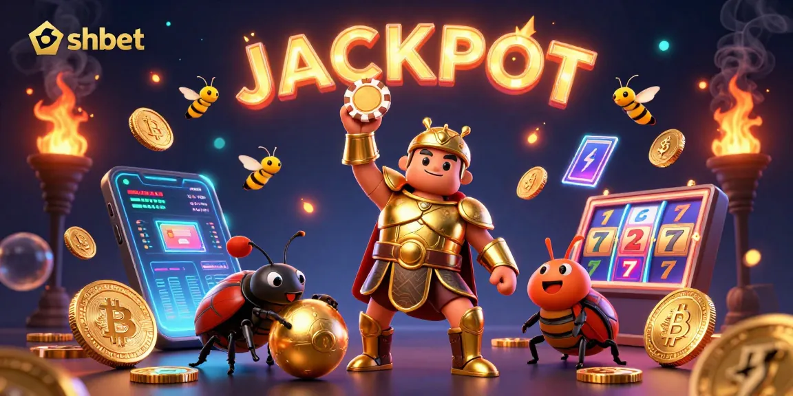Experience shbet's thrilling jackpot excitement with vibrant 3D characters and casino elements.