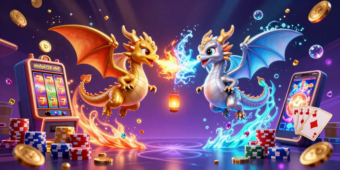 Engage with the ombak126 slot while enjoying vibrant visuals of dragons and dynamic casino elements.
