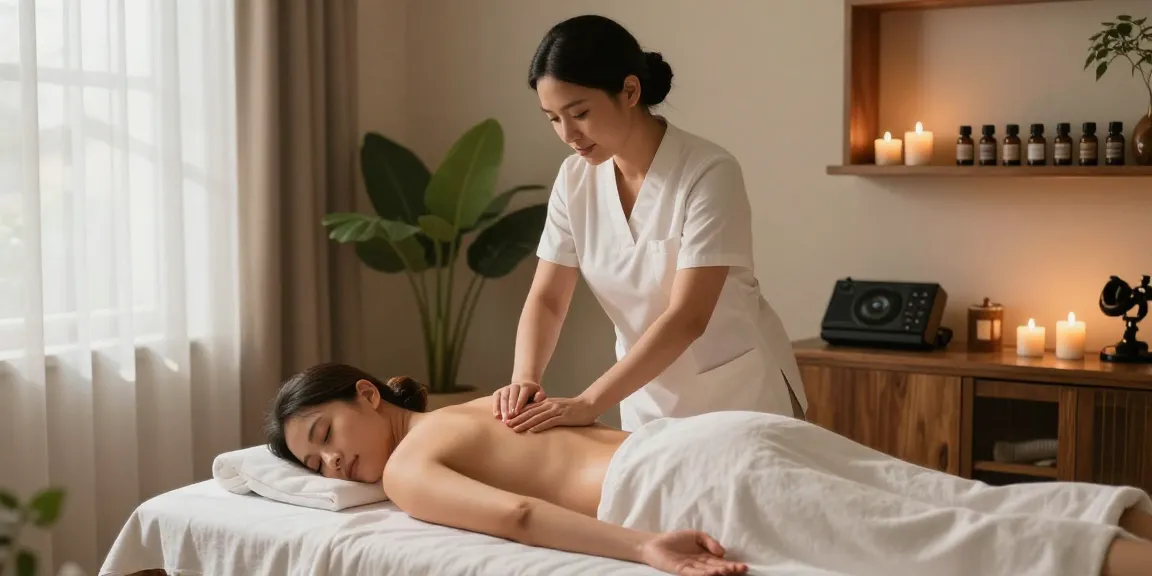 Relaxing Swedish massage therapy session in serene spa environment with calming elements.