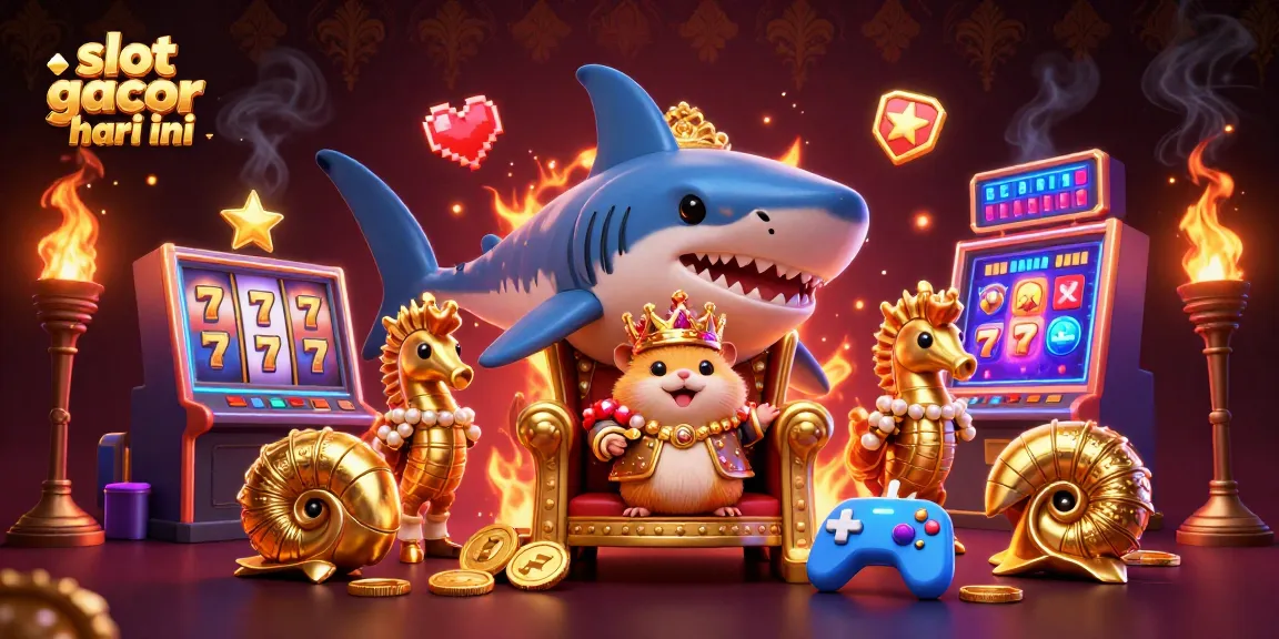 Menangkan slot gacor hari ini dengan simbol keberuntungan dan mesin slot berputar mengelilingi raja hamster.