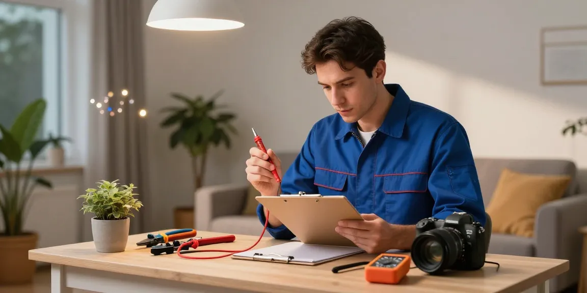 Urgent electrician callout with technician troubleshooting electrical issues in a home.