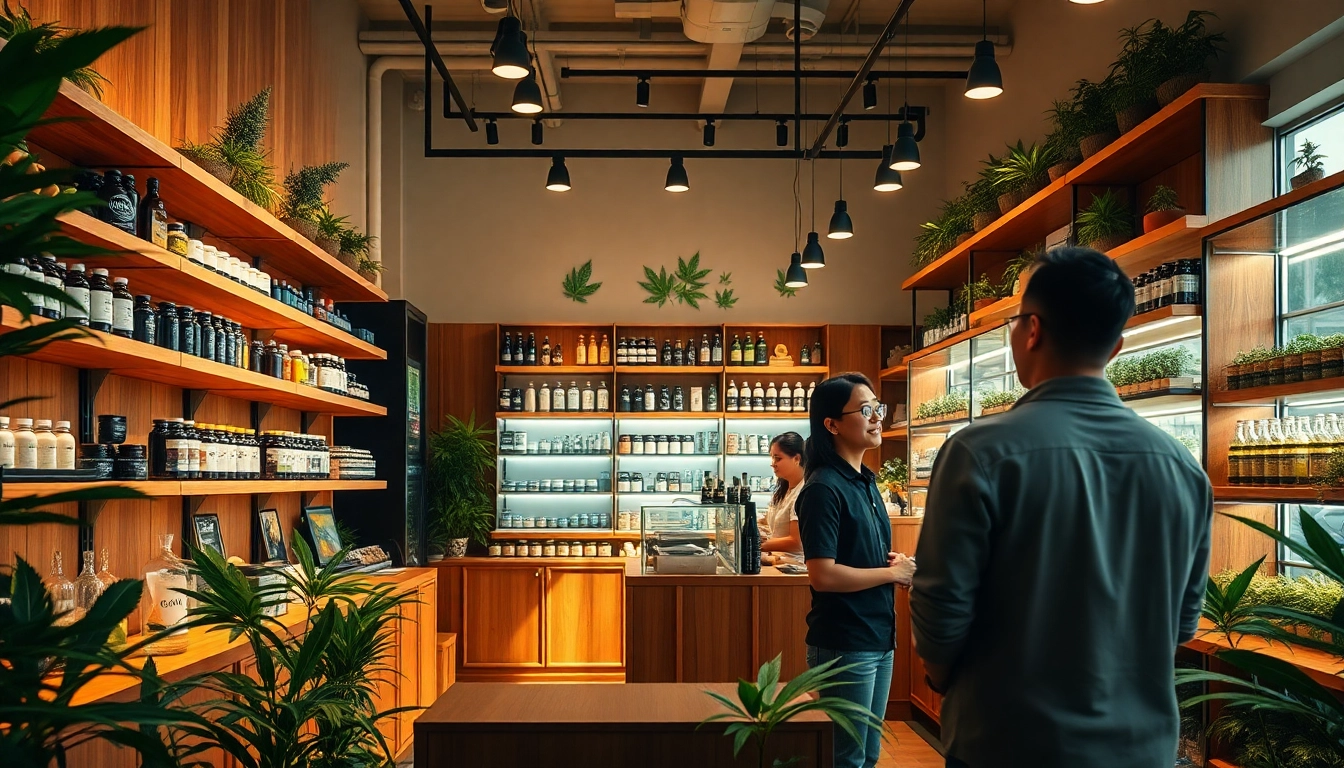 Explore the vibrant interior of a Weed Store showcasing quality cannabis products.