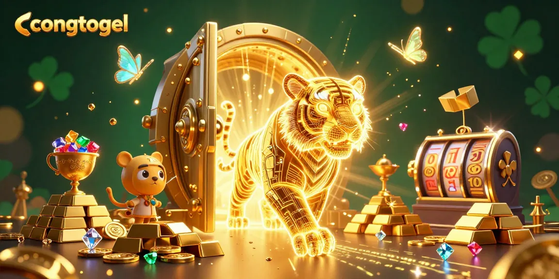 Experience the thrill of congtogel as a neon tiger ventures through a vibrant digital casino landscape.