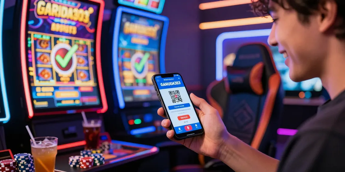 Player enjoying slot deposit 1k on GARUDA303 platform in vibrant gaming environment
