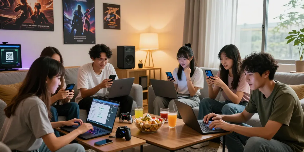 Topup akun game dengan QRIS gratis biaya admin di NAGA2000, suasana gamer muda di ruang modern.