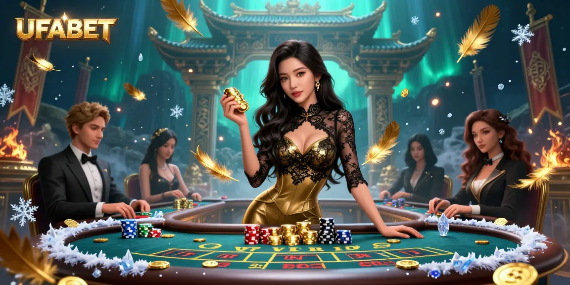 Betting in high-stakes baccarat at UFABET's VIP table with stunning visuals.