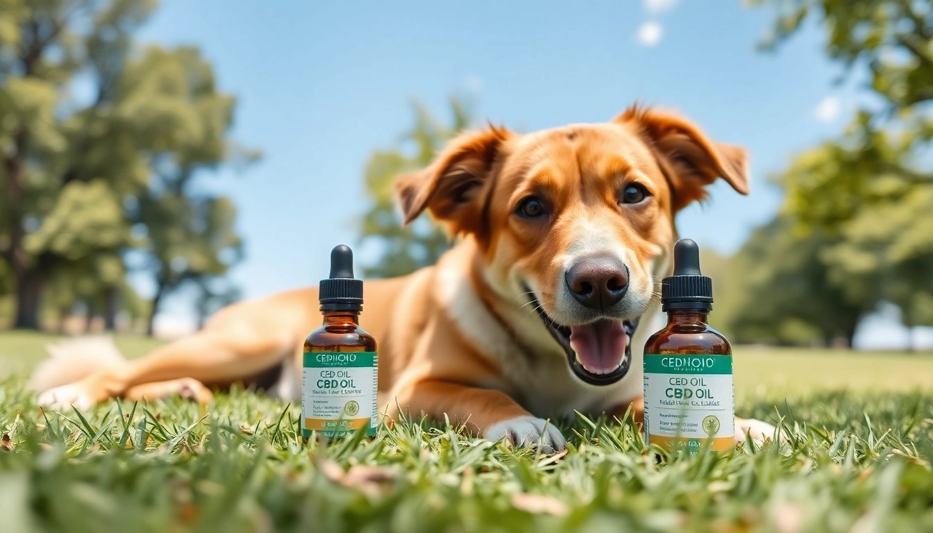 Engaging dog with CBD For Pet oil signifies health and happiness.