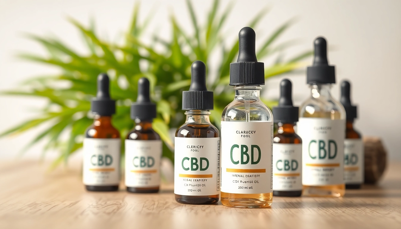 Highlighting CBD products arranged on a wooden background with fresh greenery.