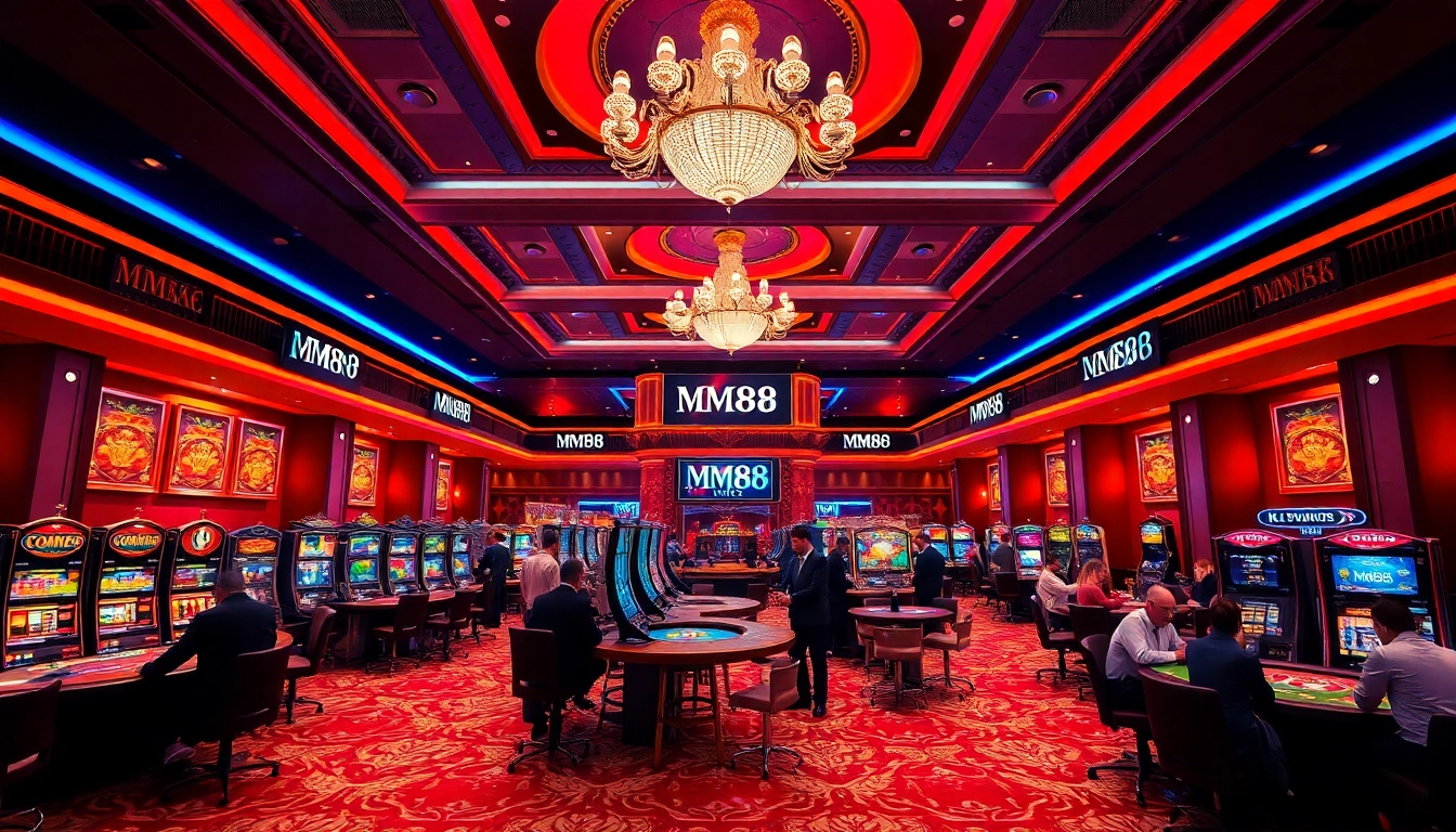 Experience the excitement of MM88 online casino with engaging tables and vibrant slot machines.