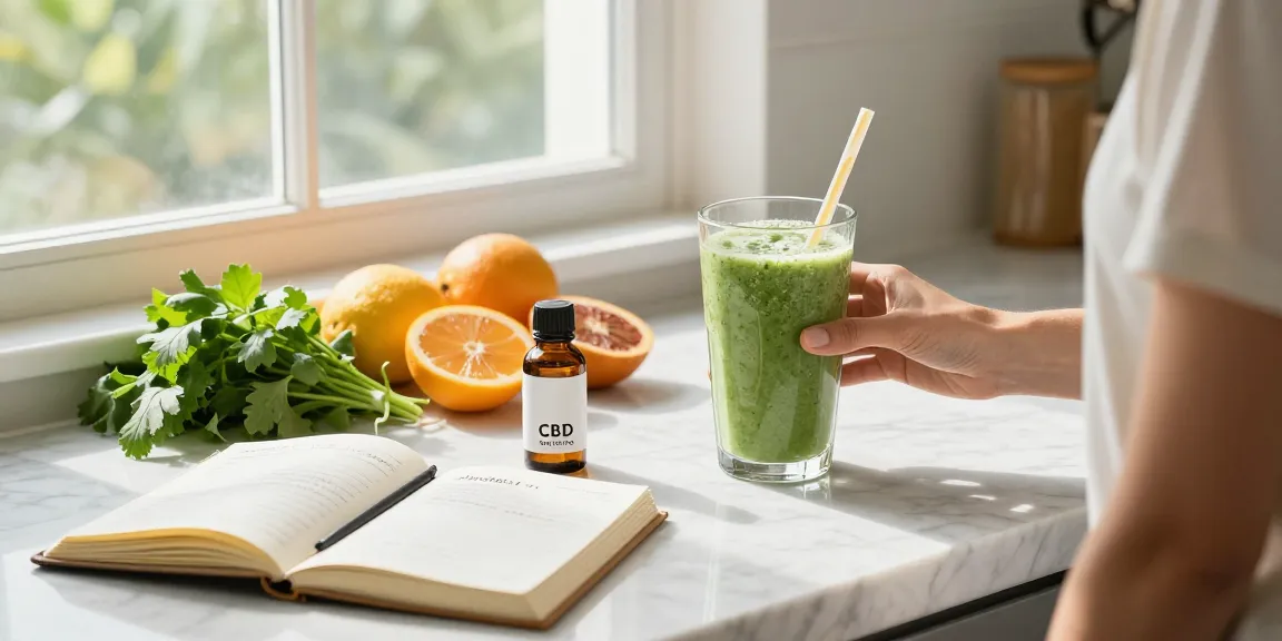 Creación de contenido de marketing con productos CBD de alta calidad en cocina natural.